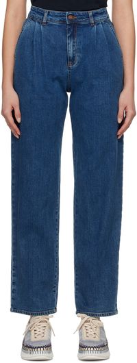 See by Chloé Jean fuselé bleu