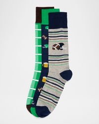 Men's Football 3-Pack Crew Socks, Boxed Gift Set
