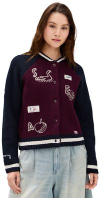 Sea Archer Varsity Knit Cardigan Navy M