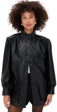 BARDOT Clements Vegan Leather Jacket Black XL