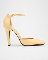 Hi Dolly Daisy Embroidered Satin Pumps