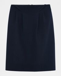 Straight Skirt with Slanted Belt Loops