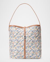 Astor Floral-Print Quilted Hobo Shoulder Bag