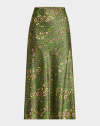 Clover Floral Silk Slip Skirt