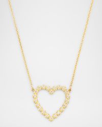 Illusion-Set Diamond Open Heart Pendant Necklace