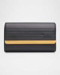 Rolo Flap Padded Leather Clutch Bag