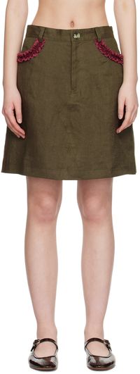 Caro Editions Jupe midi Nunu kaki