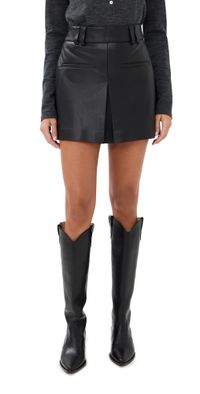 Veronica Beard Pavaline Faux Leather Skirt Black 6
