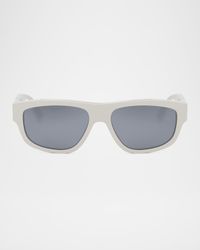Men's Fendi Diagonal Acetate Rectangle Sunglasses