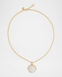 Pegasus Mother-of-Pearl Coin Pendant Necklace