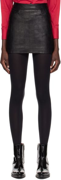 Ernest W. Baker SSENSE Exclusive Black Leather Miniskirt