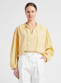 The New Society - Blouse ample en coton biologique - Taille L - Jaune
