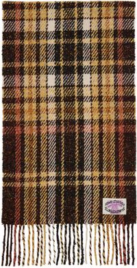 Acne Studios Brown Plaid Fringe Scarf