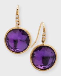 Jaipur Color Drop Earrings with Diamonds and Amethyst