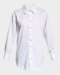 Solid Cotton Lawn Boyfriend Shirt
