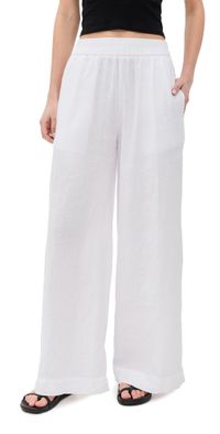 James Perse Lightweight Linen Culotte Pants White 2