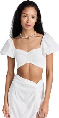Peixoto Louisa Crop Top White Lotus M