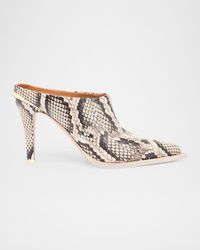 Kelley Python-Embossed Western Mule Pumps