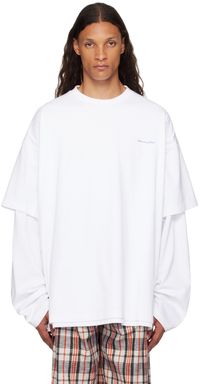 VETEMENTS White 'Date Me Please' Layered Long Sleeve T-Shirt