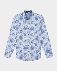 Men's Angola Jacquard Floral Sport Shirt