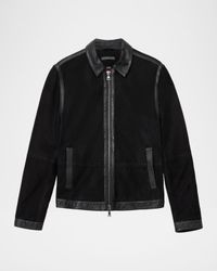 Men's Jaxon Waxed Suede Full-Zip Jacket