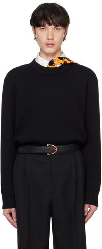 Bottega Veneta Black Classic Wool Tailored Sweater