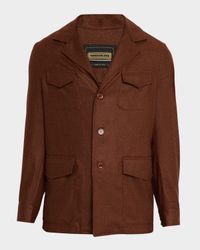 Men's Wool and Silk Flap-Pocket Chore Jacket