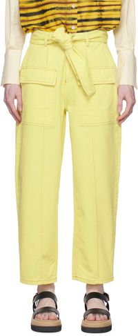 Lukhanyo Mdingi Yellow Belted Cargo Pants
