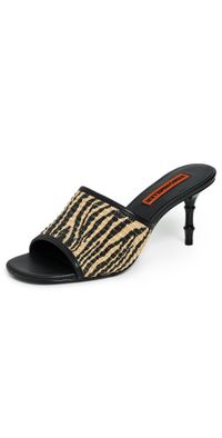 SIMONMILLER Playa Heel Sandals Black/Natural Zebra 38