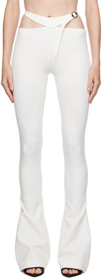 The Attico Pantalon blanc cassé à boucle à ardillon