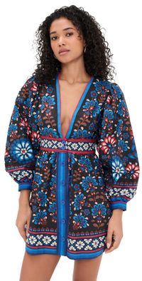 FARM Rio Latina Scarf Black Mini Dress Latina Scarf Black S