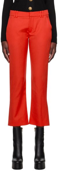 Balmain Red Flared Trousers