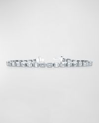 18K Gold East-West Bezel-Set Diamond Tennis Bracelet, 7.40tcw, 7"L