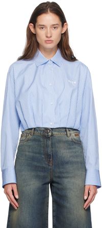 MSGM Blue Striped Shirt