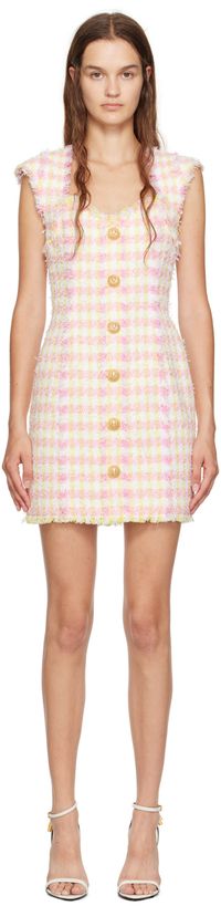 Balmain Pink & Yellow Miami Minidress