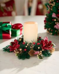 Holiday Prestige Candle Wreath, 4"