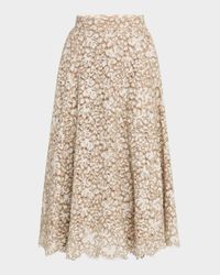 Rope Soutache Lace Midi Skirt