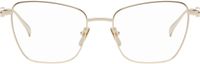 Gucci Gold Gucci Block Text Butterfly Glasses