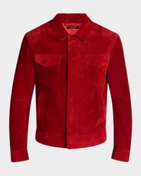 Men's Suede Snap-Front Western Jacket