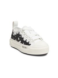 Kid's Stars Court Canvas Sneakers - White Black - Size 1.5 (Child)
