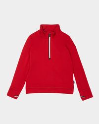 Boy's Tri-Stripe Quarter Zip, Size 8-14