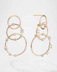 Solo 14K Yellow Gold 3-Tier Circle Earrings with Diamonds