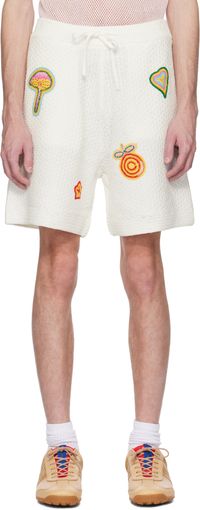 Casablanca White Motif Crochet Shorts