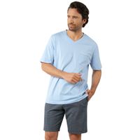 Pyjama court Col V homme business eminence - Taille 2XL - Bleu