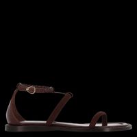 Socque Paris - Sandales plates à brides en cuir - Taille 41 - Marron