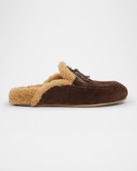 Sherl Shearling-Lined Suede Mules