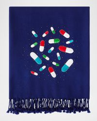 Pills Embellished Merino Wool Throw, 50" x 70"