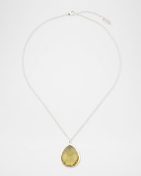 Rock Candy Large Honey Citrine Teardrop Pendant Necklace in Sterling Silver