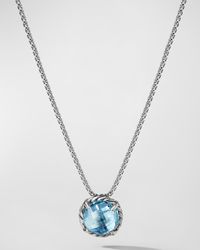 Petite Chatelaine Necklace with Gemstones in Silver, 8mm