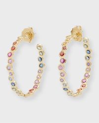 18K Starlet Hoop Earrings in Sapphire Rainbow